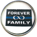Thin Blue Line Forever Family Infinity Support your Officer 18MM - 20MM Snap Charm