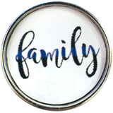 Thin Blue Line Thru The Word Family Support your Officer 18MM - 20MM Snap Charm