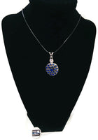 Forever Family Thin Blue Line Snap on 18" Leather Rope Diamond Pendant Necklace W/ Extra 18MM - 20MM Snap Charm
