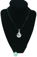 USA Flag America Heart Officer Thin Blue Line Snap on 18" Leather Rope Diamond Pendant Necklace W/ Extra 18MM - 20MM Snap Charm