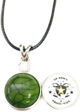 Proud Army Wife Snap on 18" Leather Rope Diamond Pendant Necklace W/ Extra 18MM - 20MM Snap Charm