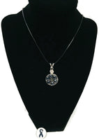 Support Ribbon Officer Thin Blue Line Snap on 18" Leather Rope Diamond Pendant Necklace W/ Extra 18MM - 20MM Snap Charm