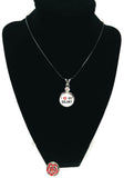 I Love My Soldier Snap on 18" Leather Rope Diamond Pendant Necklace W/ Extra 18MM - 20MM Snap Charm