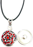 I Love My Soldier Snap on 18" Leather Rope Diamond Pendant Necklace W/ Extra 18MM - 20MM Snap Charm