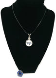 Wife With Officer Thin Blue Line Snap on 18" Leather Rope Diamond Pendant Necklace W/ Extra 18MM - 20MM Snap Charm