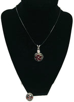 Dont Tread On Me Firefighter Thin Red Line Snap on 18" Leather Rope Diamond Pendant Necklace W/ Extra 18MM - 20MM Snap Charm