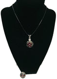 Dont Tread On Me Firefighter Thin Red Line Snap on 18" Leather Rope Diamond Pendant Necklace W/ Extra 18MM - 20MM Snap Charm