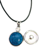 Air Force Airman Parent Snap on 18" Leather Rope Diamond Pendant Necklace W/ Extra 18MM - 20MM Snap Charm