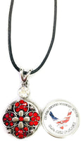 My Son Serves Proudly In US Air Force Snap on 18" Leather Rope Diamond Pendant Necklace W/ Extra 18MM - 20MM Snap Charm
