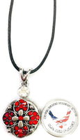 Son In US Air Force Snap on 18" Leather Rope Diamond Pendant Necklace W/ Extra 18MM - 20MM Snap Charm