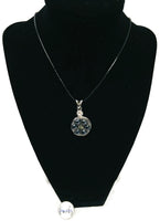 Family Officer Thin Blue Line Snap on 18" Leather Rope Diamond Pendant Necklace W/ Extra 18MM - 20MM Snap Charm