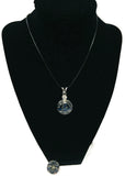 Dont Tread On Me Officer Thin Blue Line Snap on 18" Leather Rope Diamond Pendant Necklace W/ Extra 18MM - 20MM Snap Charm