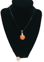 Marine Parent Snap on 18" Leather Rope Diamond Pendant Necklace W/ Extra 18MM - 20MM Snap Charm