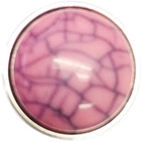 Pink Marbled Design Snap Charm 18MM - 20MM Charm for Interchangeable Snap Jewelry