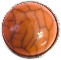 Orange Marbled Design Snap Charm 18MM - 20MM Charm for Interchangeable Snap Jewelry