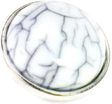 White Marbled Design Snap Charm 18MM - 20MM Snap Jewelry Charm