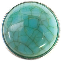 Aqua Turquoise Blue Marbled Design Snap Charm 18MM - 20MM Charm for Interchangeable Snap Jewelry