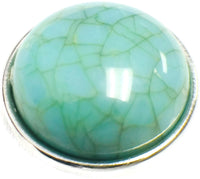 Aqua Turquoise Blue Marbled Design Snap Charm 18MM - 20MM Charm for Interchangeable Snap Jewelry
