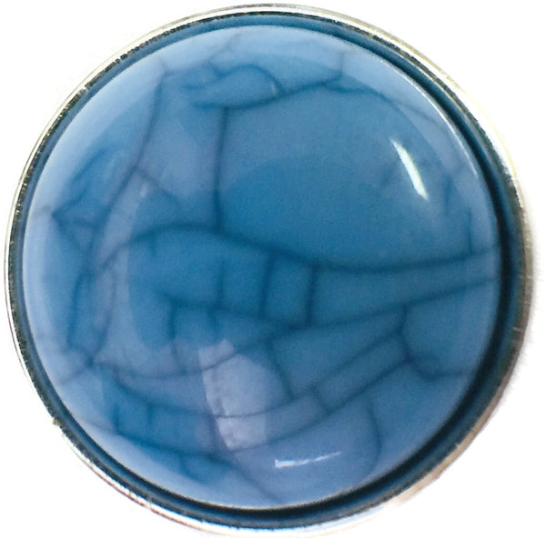 Ocean Blue Marbled Design Snap Charm 18MM - 20MM Snap Jewelry Charm