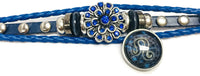 Horoscope Zodiac Leo Sign Snap Blue Leather Bracelet  With Bonus Extra 18MM - 20MM Charm