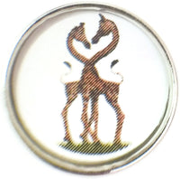 Two Giraffes Neck Intertwined Shape Of Heart 18MM - 20MM Fashion Snap Jewelry Charm