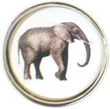 Elephant With Tusks Walking Picture 18MM - 20MM Fashion Snap Jewelry Charm