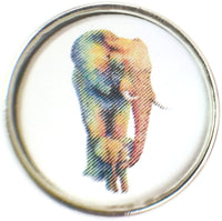 Colorful Mother and Baby Elephant Picture 18MM - 20MM Fashion Snap Jewelry Charm
