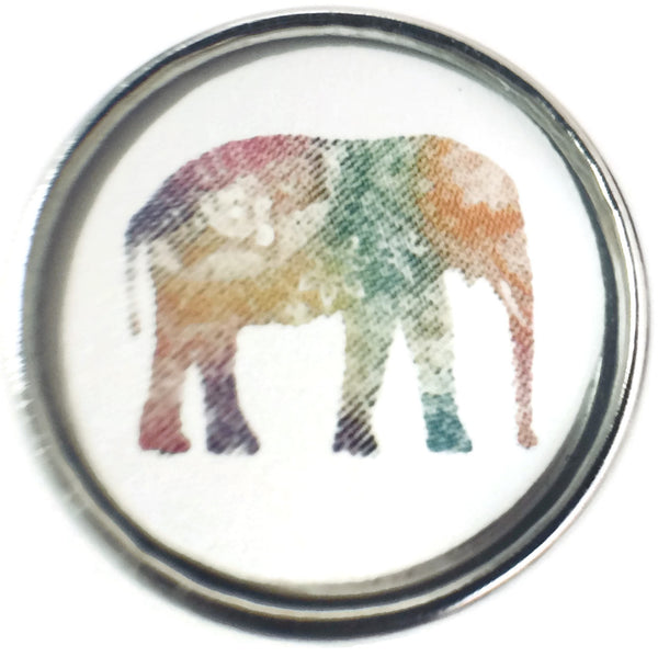 Designer Pattern Adult Elephant Picture 18MM - 20MM Fashion Snap Jewelry Charm