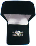 Classic Victoria Wieck Wedding Engagement Bride Ring 10K Black Gold Pink Baguette CZ Heart Diamond Beautiful