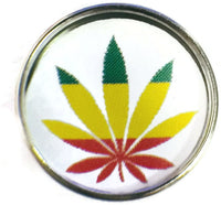 Jamaica Color Marijuana Cannabis Chronic Pot Leaf 18MM - 20MM Fashion Snap Jewelry Charm