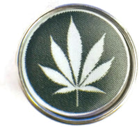 White Marijuana Cannabis Chronic Pot Leaf 18MM - 20MM Fashion Snap Jewelry Charm