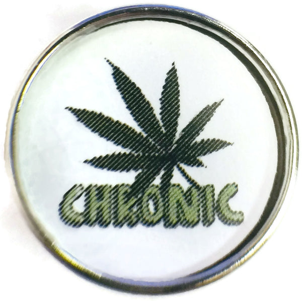 Chronic Marijuana Cannabis Pot Leaf 18MM - 20MM Fashion Snap Jewelry Charm