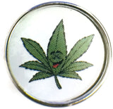 Laughing Marijuana Cannabis Chronic Pot Leaf 18MM - 20MM Fashion Snap Jewelry Charm