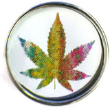 Colorful Marijuana Cannabis Chronic Pot Leaf 18MM - 20MM Fashion Snap Jewelry Charm