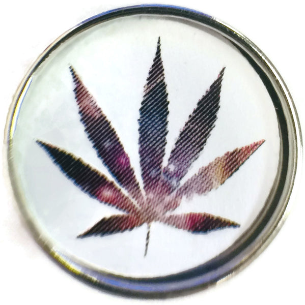 Purple Marijuana Cannabis Chronic Pot Leaf 18MM - 20MM Fashion Snap Jewelry Charm