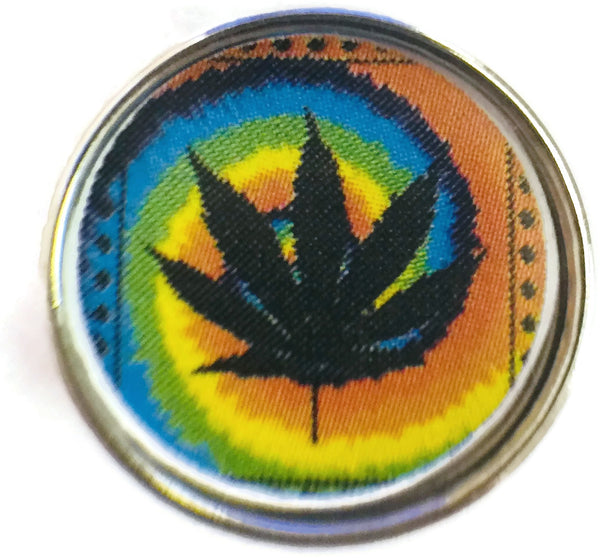 Color Swirl Marijuana Cannabis Chronic Pot Leaf 18MM - 20MM Fashion Snap Jewelry Charm