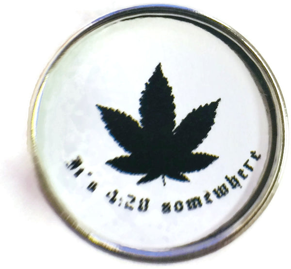 Its 420 Somewhere Marijuana Cannabis Chronic Pot Leaf 18MM - 20MM Fashion Snap Jewelry Charm