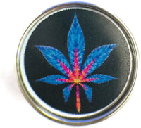 Neon Blue Marijuana Cannabis Chronic Pot Leaf 18MM - 20MM Fashion Snap Jewelry Charm