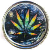 Art Deco Marijuana Cannabis Chronic Pot Leaf 18MM - 20MM Fashion Snap Jewelry Charm