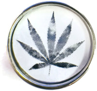 Black and White Marijuana Cannabis Chronic Pot Leaf 18MM - 20MM Fashion Snap Jewelry Charm