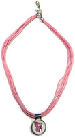Cancer Butterfly And Faith Hope Cure Awareness Pink Rope Pendant Necklace 16"-18" W/ 2 18MM - 20MM Snap Jewelry Charms