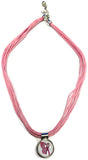 Cancer Butterfly And Faith Hope Cure Awareness Pink Rope Pendant Necklace 16"-18" W/ 2 18MM - 20MM Snap Jewelry Charms
