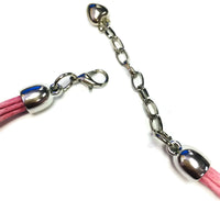 Cancer Butterfly And Faith Hope Cure Awareness Pink Rope Pendant Necklace 16"-18" W/ 2 18MM - 20MM Snap Jewelry Charms