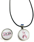 Find The Cure Built To Survive Breast Cancer Awareness Hope For Cure Pendant Necklace  W/2 18MM - 20MM Snap Jewelry Charms