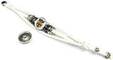 NFL Old Gold And Shield Logo New Orleans Saints Bracelet Football Fan White Leather W/2 18MM - 20MM Snap Charms
