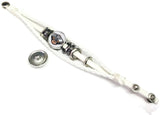NFL New Orleans Saints Logo Bracelet Team Spirit Football Fan White Leather W/2 18MM - 20MM Snap Charms