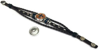 This Girl Loves Her New Orleans Saints And Old Gold Logo Bracelet NFL Football Fan Brown Leather W/2 18MM - 20MM Snap Charms