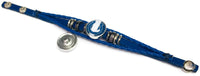 NFL Horseshoe Logo And This Girl Loves Indianapolis Colts Bracelet Blue Leather Football Fan W/2 18MM - 20MM Snap Charms