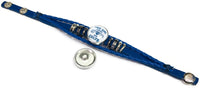 NFL Logo Horseshoe This Girl Loves Indianapolis Colts Bracelet Blue Leather Football Fan W/2 18MM - 20MM Snap Charms