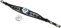 NFL Smokey Horseshoe & Girl Loves The Indianapolis Colts Bracelet Brown Leather Football Fan W/2 18MM - 20MM Snap Charms